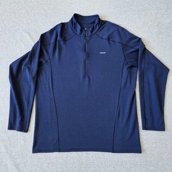 Patagonia Men's Capilene Midweight 1/4 Zip Size XL Blue Long Sleeve Zip-T - Picture 1 of 5